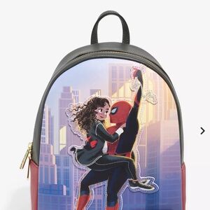 Loungefly Black and Red Backpack with Spider-Man Design